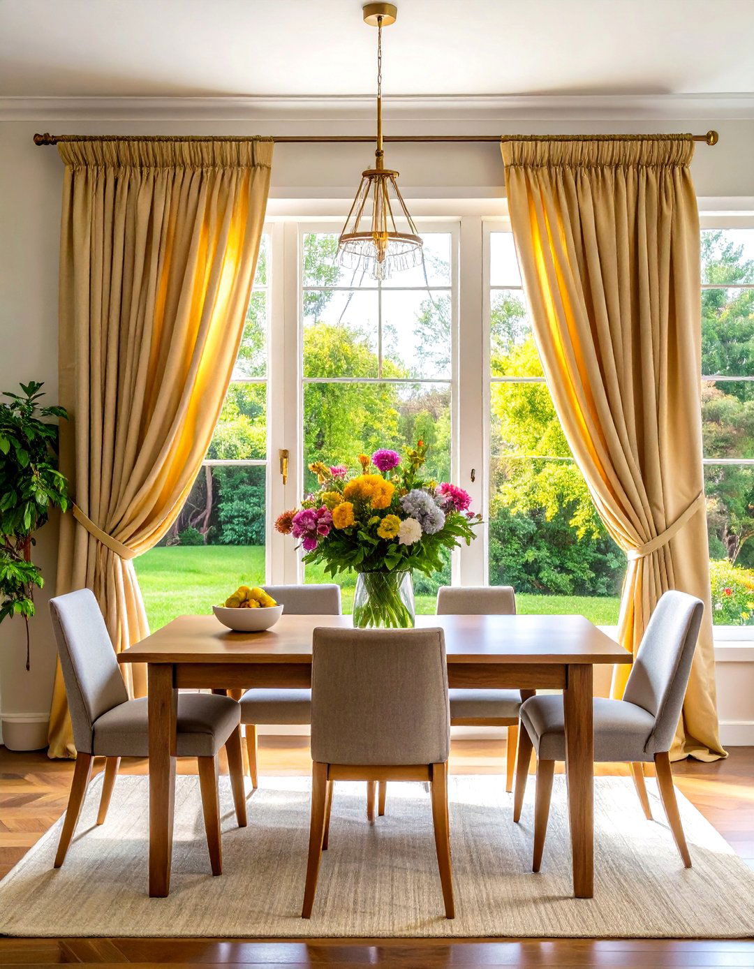 Layered Window Treatment Combinations - 24 Transitional Dining Room Ideas