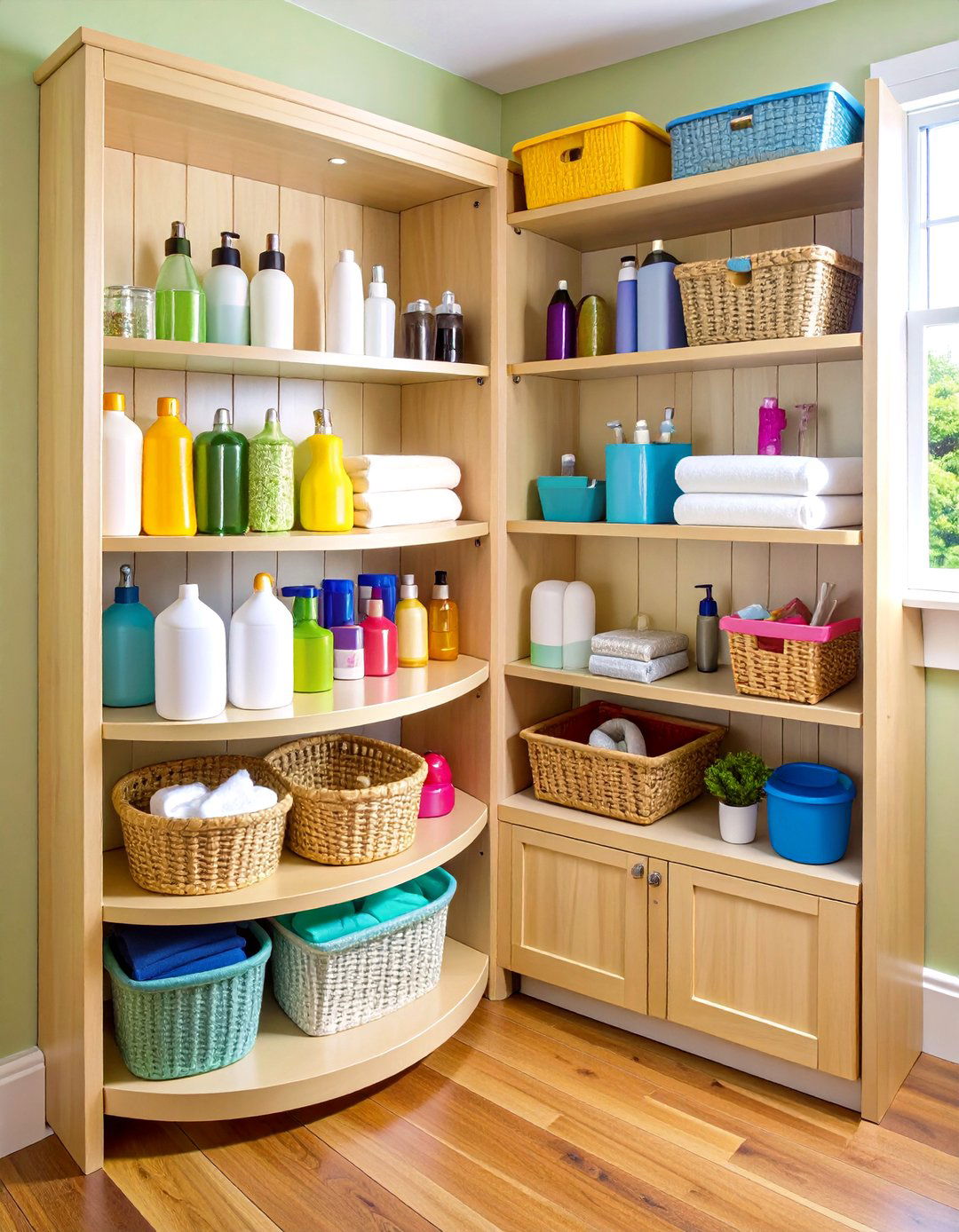 Lazy Susan Corner Solutions - 24 Linen Closet Organization Ideas