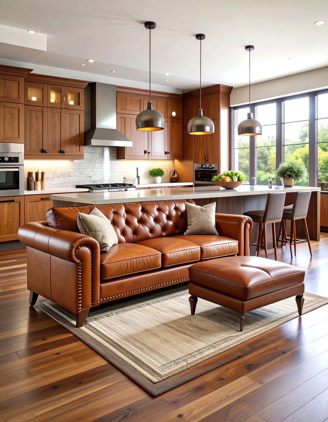 Leather Upholstered Seating - 24 Kitchen Island Ideas With Seating