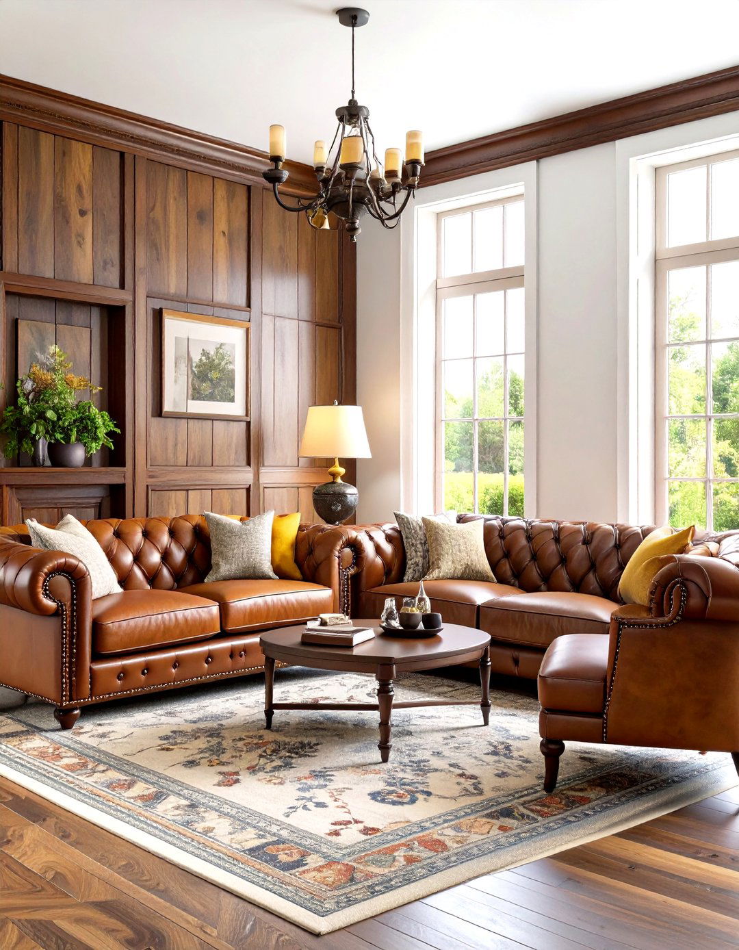Leather and Tweed Gentlemans Den - 24 Ralph Lauren Living Room Ideas