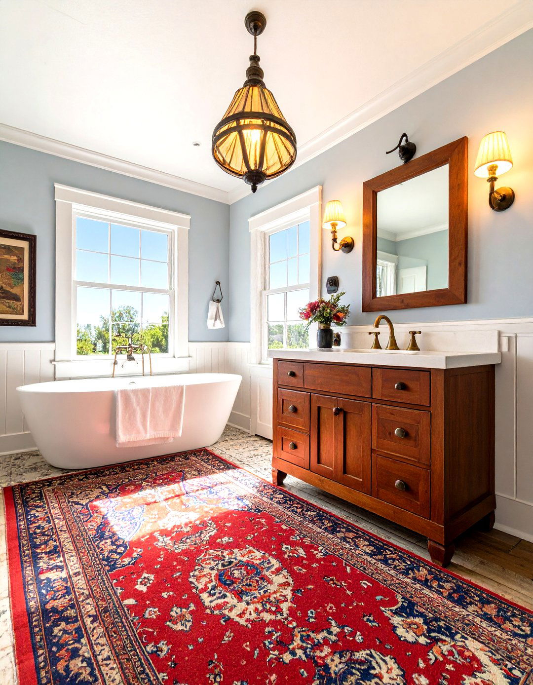 Library Eclectic Powder Room with Literary Touches - 24 Eclectic Powder Room Ideas