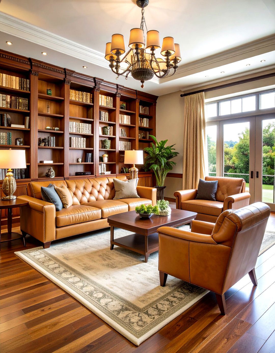Library Integrated Living Space - 24 Formal Living Room Ideas