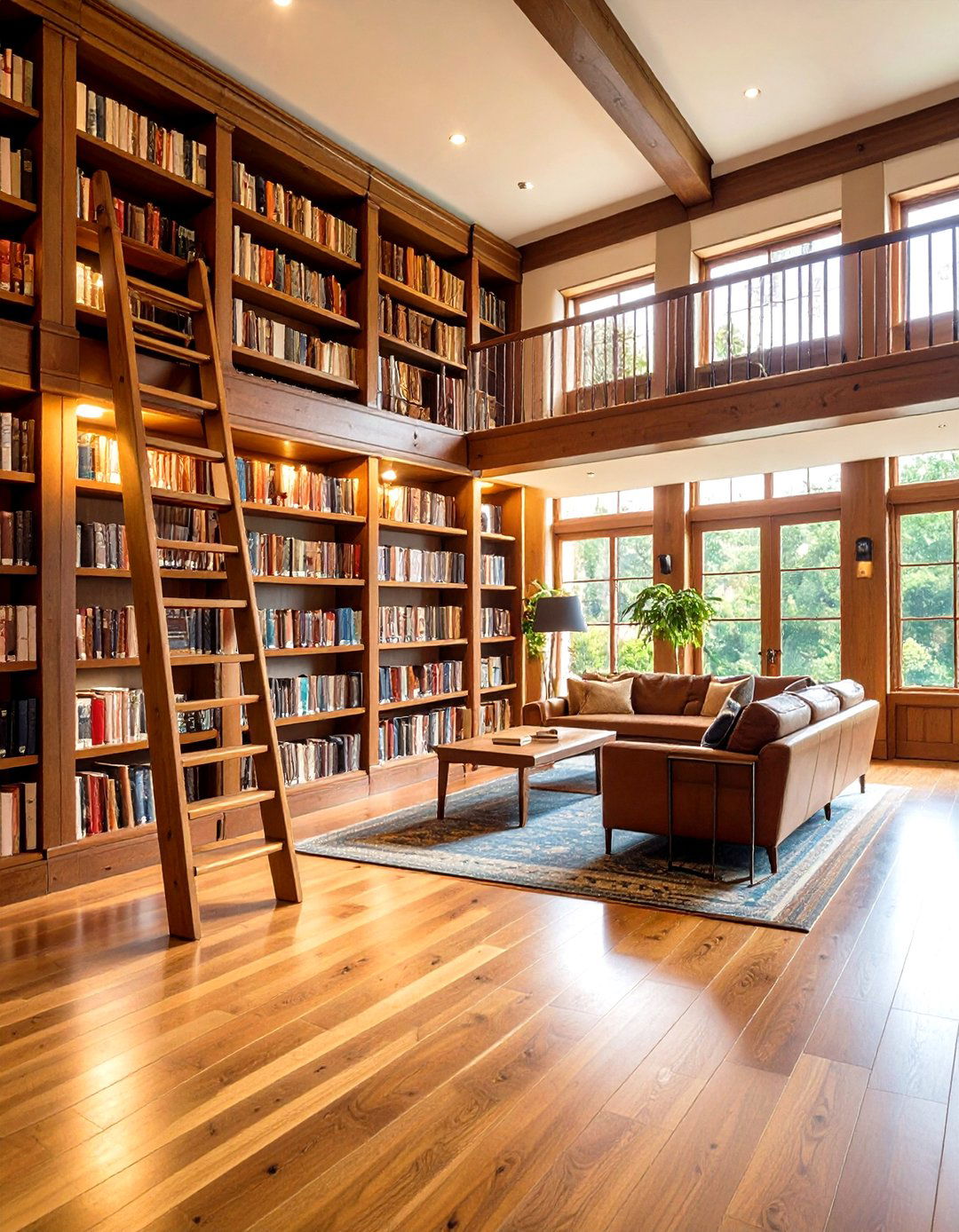 Library Ladder Reading Station - 24 Living Room Nook Ideas