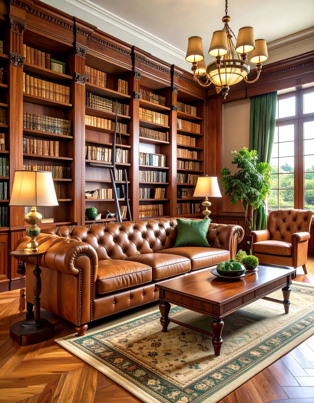 Library Living Room Design - 24 Traditional Living Room Ideas