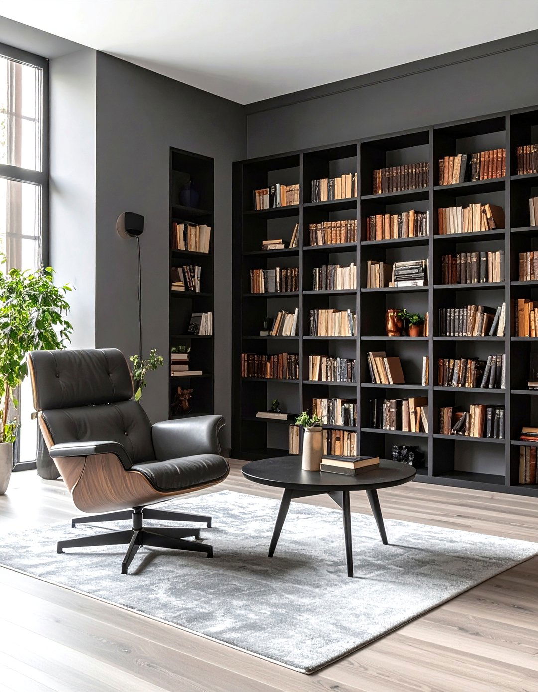 Library Living Room Design - 24 Living Room With Grey Walls and Black Trim