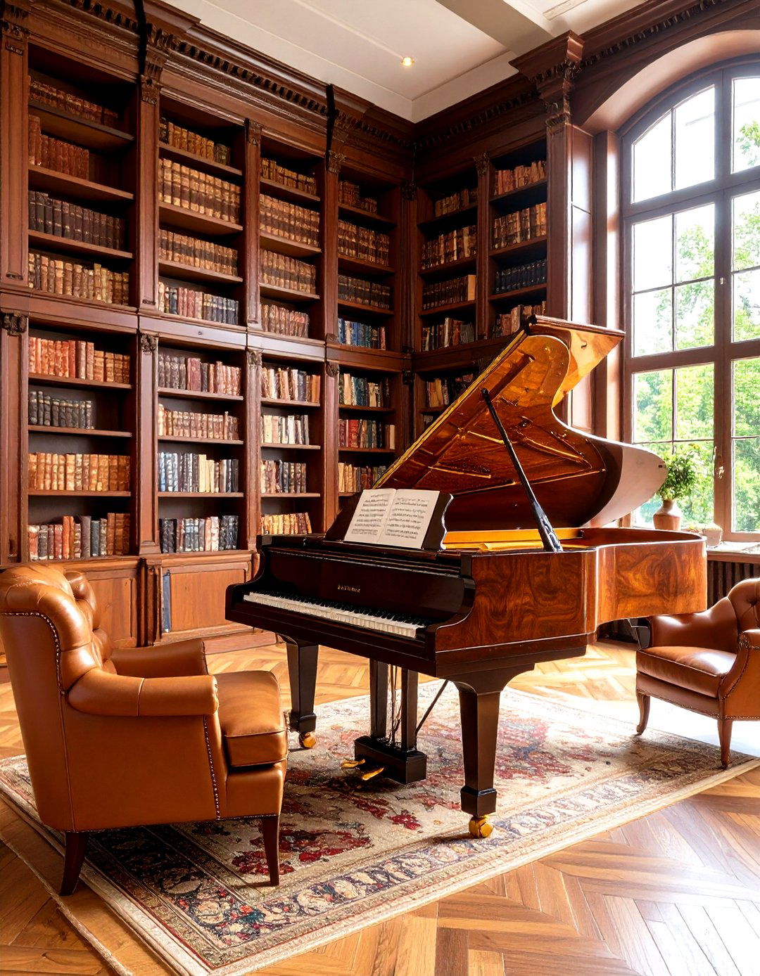 Library Music Room Combination - 24 Piano Room Ideas
