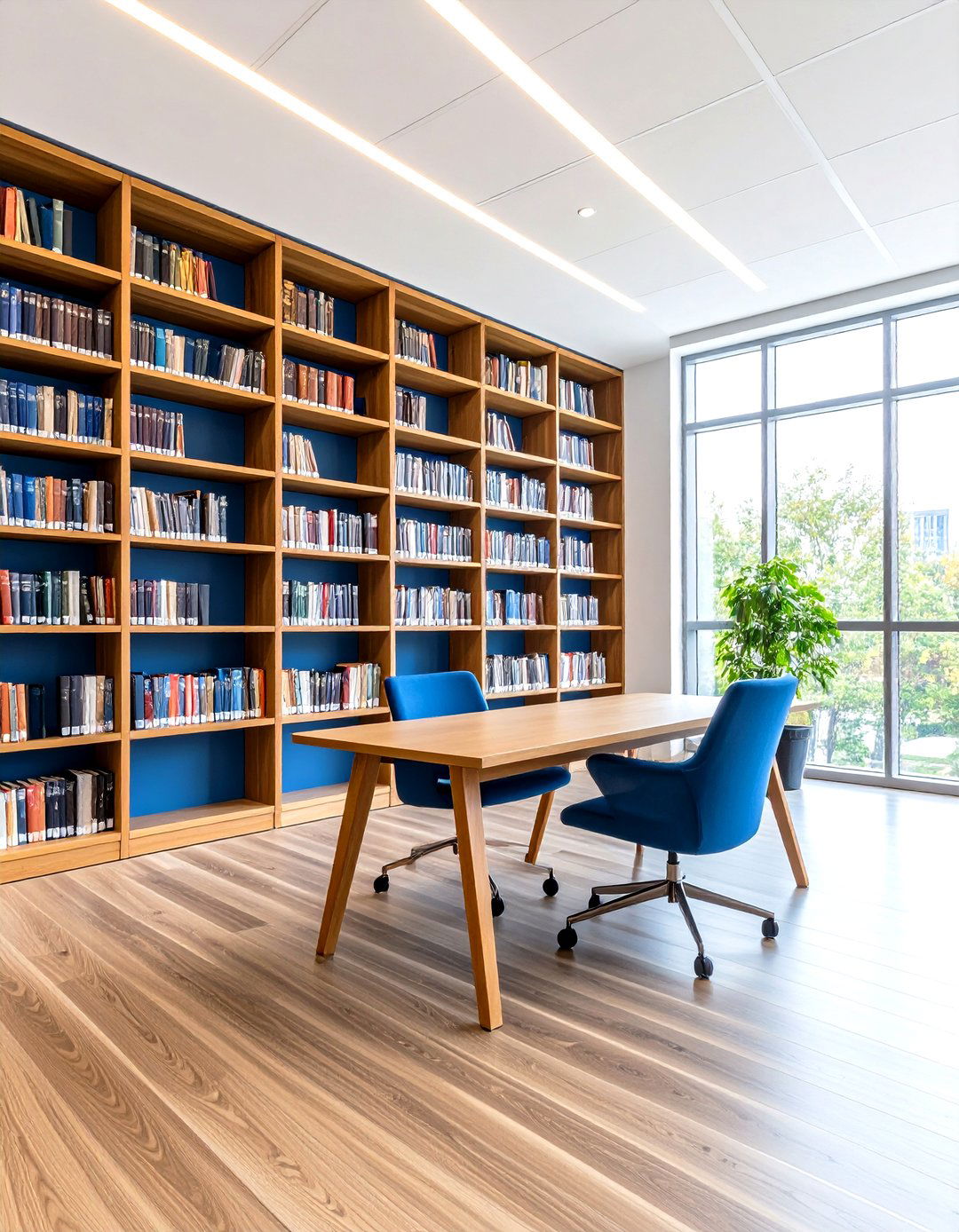 Library Office Combination - 24 Modern Home Office Ideas