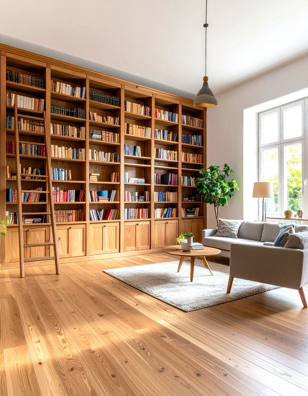Library Style Floor to Ceiling Units - 24 Living Room Shelf Ideas