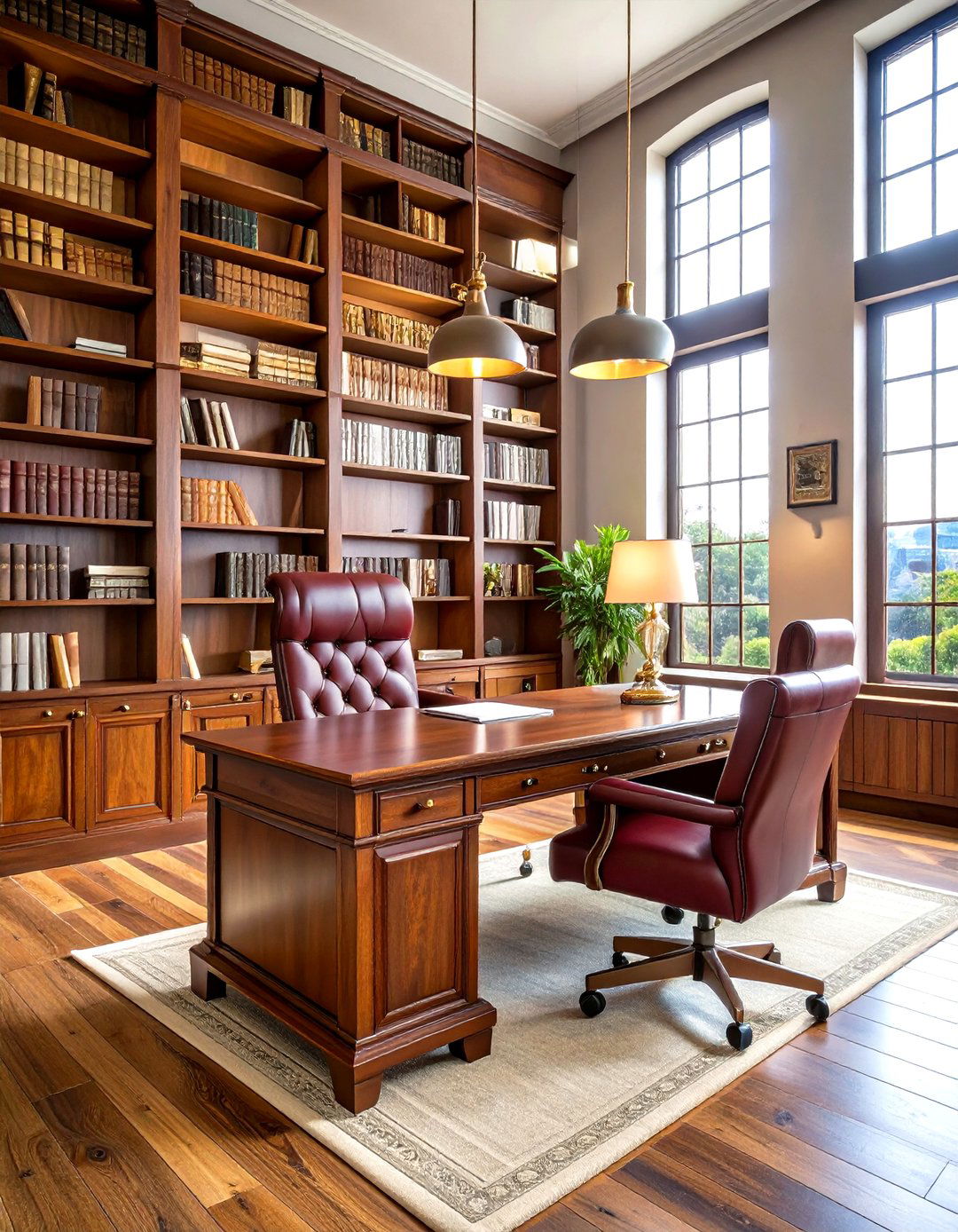 Library Style Loft Office - 24 Loft Office Ideas