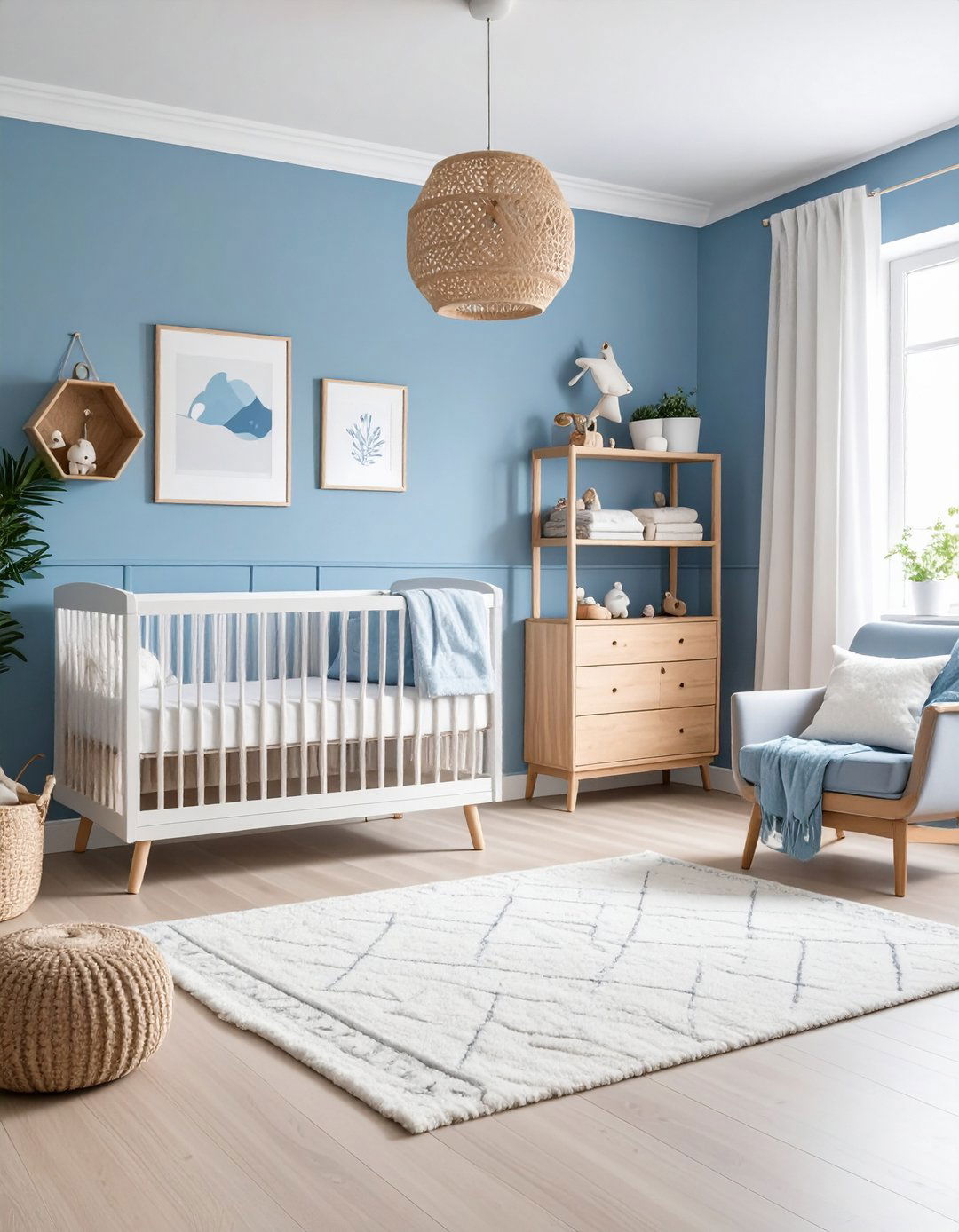 Light Blue Scandinavian Minimalist Nursery - 24 Blue Nursery Ideas
