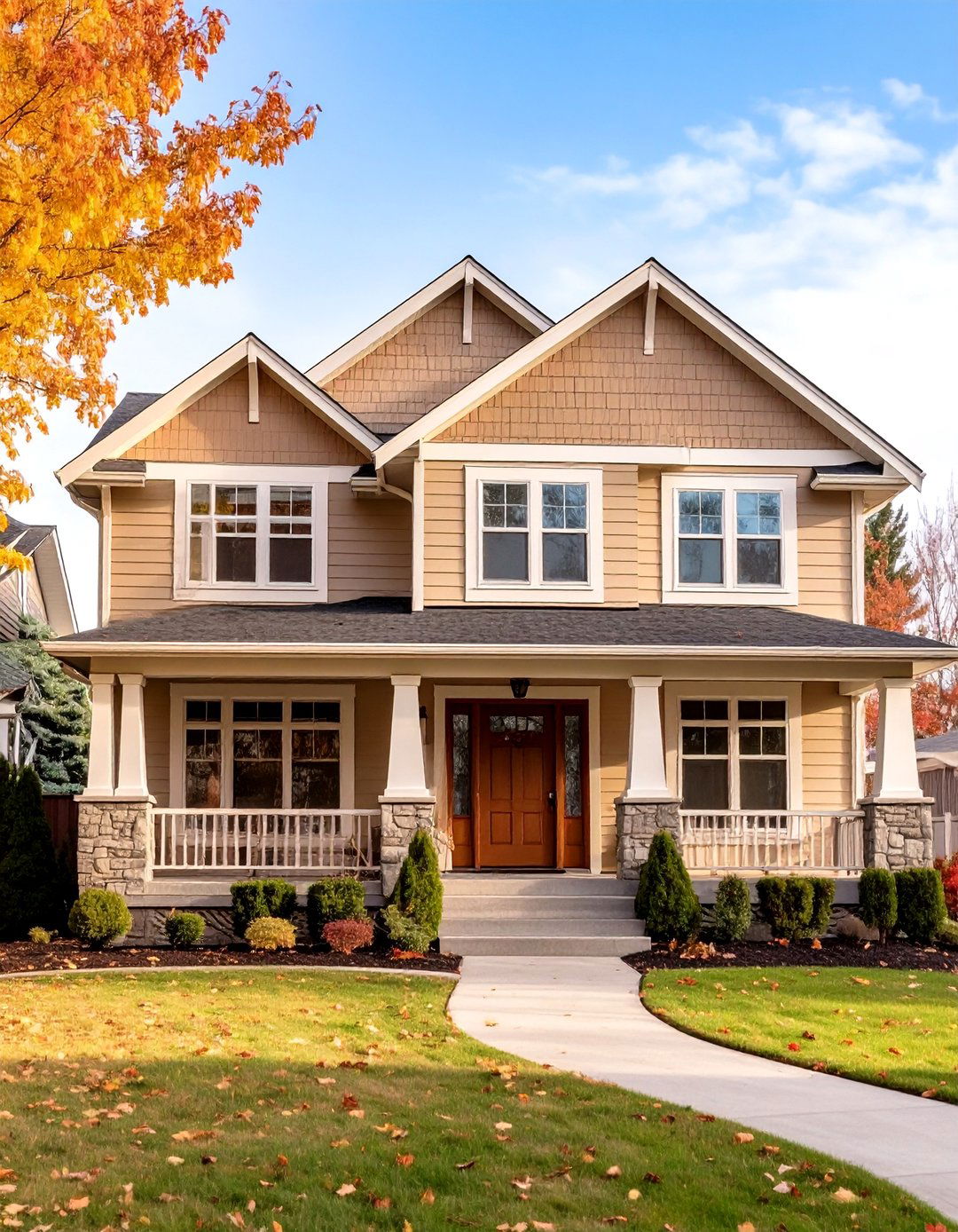 Light Brown Beige Siding Design - 24 Brown Exterior House Colors