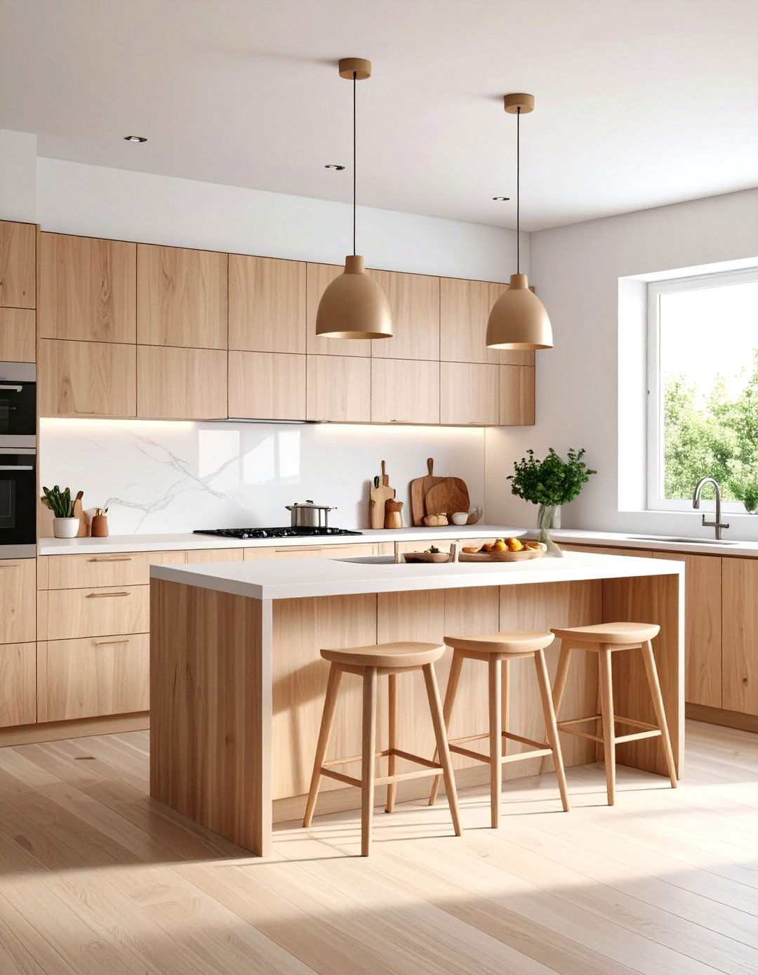 Light Brown Scandinavian Kitchen Style - 24 Brown Kitchen Ideas
