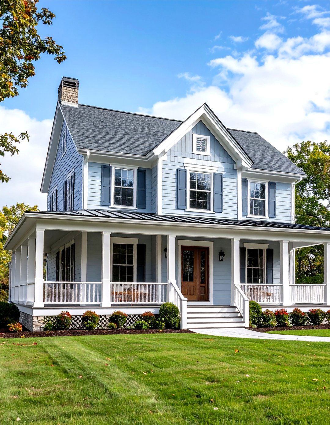 Light Dove Gray Farmhouse Style Exterior