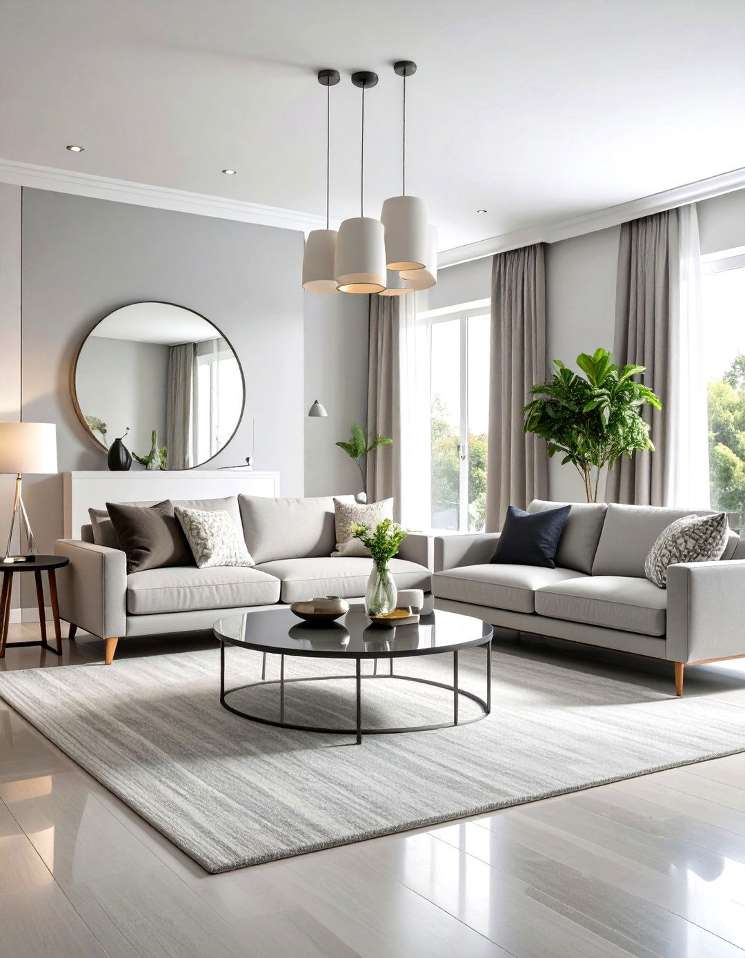 Light Gray Airy Living Room - 24 Gray Living Room Ideas