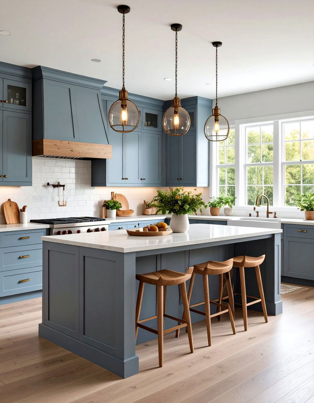 Light Gray Cabinets with Dark Gray Island Contrast - 24 Farmhouse Kitchen With Gray Cabinets Ideas