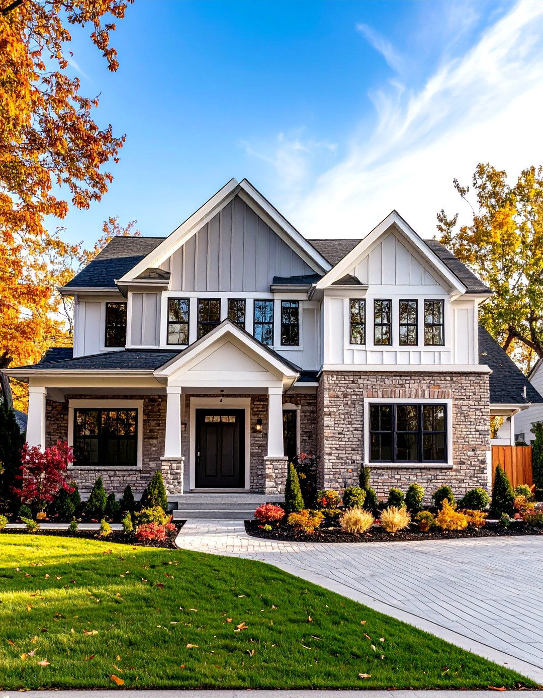 Light Gray Transitional Design - 24 Painted Brick Houses