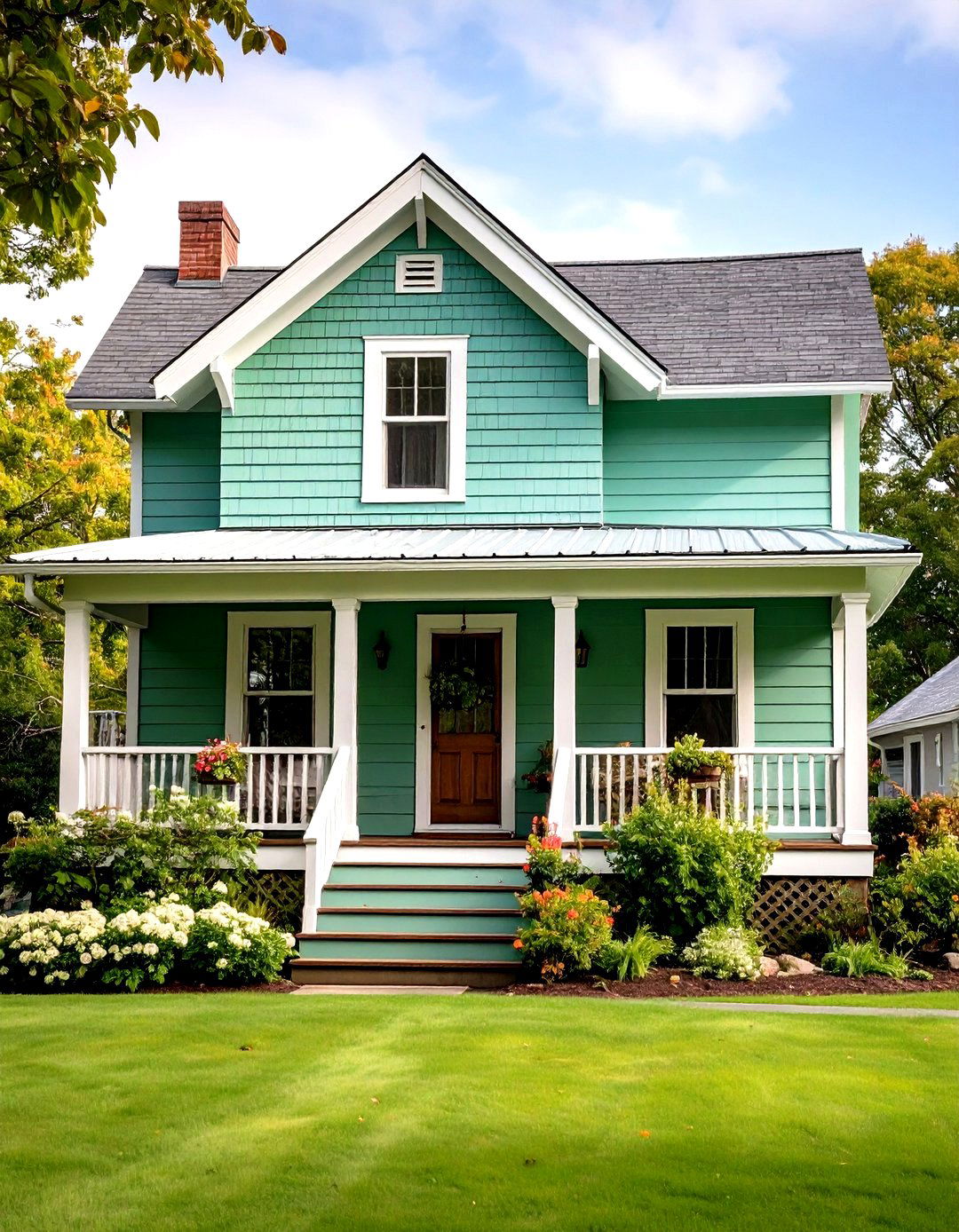 Light Green Board and Batten Siding - 24 Light Green House Exterior Ideas