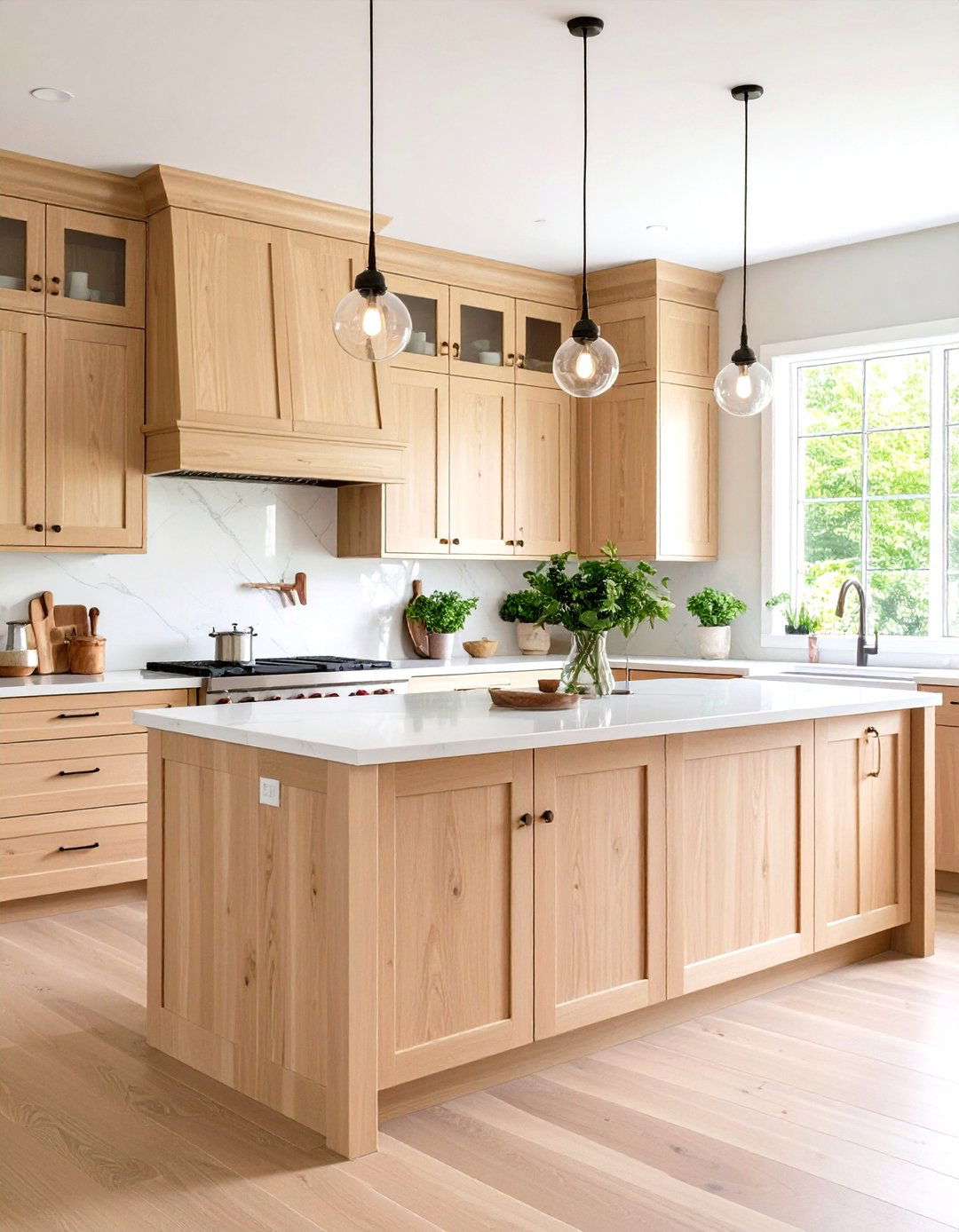 Light Natural Maple Cabinet Kitchen with Bright Airy Appeal - 24 Maple Kitchen Cabinets Ideas