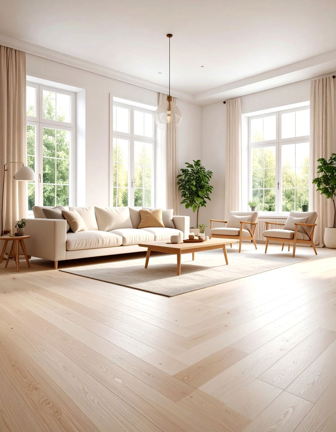 Light Scandinavian Wood Tones - 24 Living Room Flooring Ideas