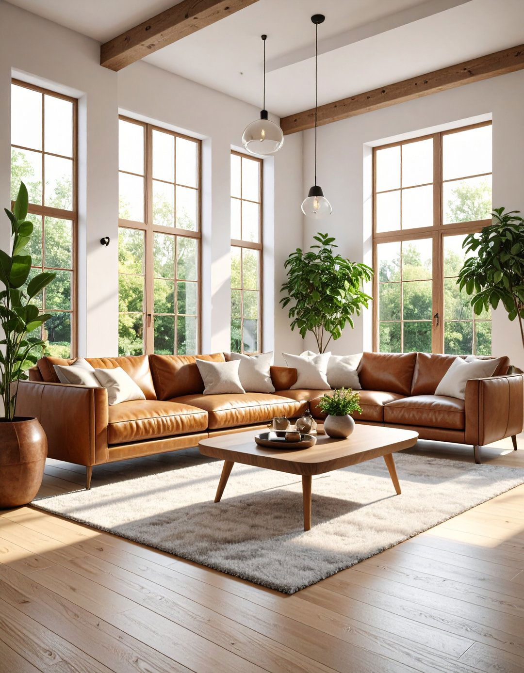 Light and Airy Brown Leather Contrast
