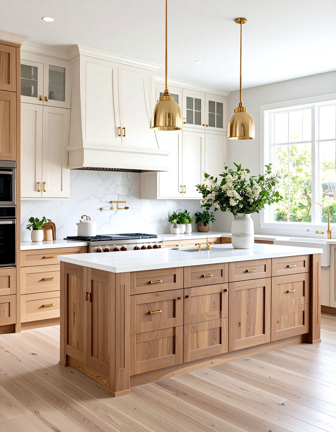 Light and Dark Wood Two Tone Natural - 24 Two Tone Kitchen Cabinet Ideas