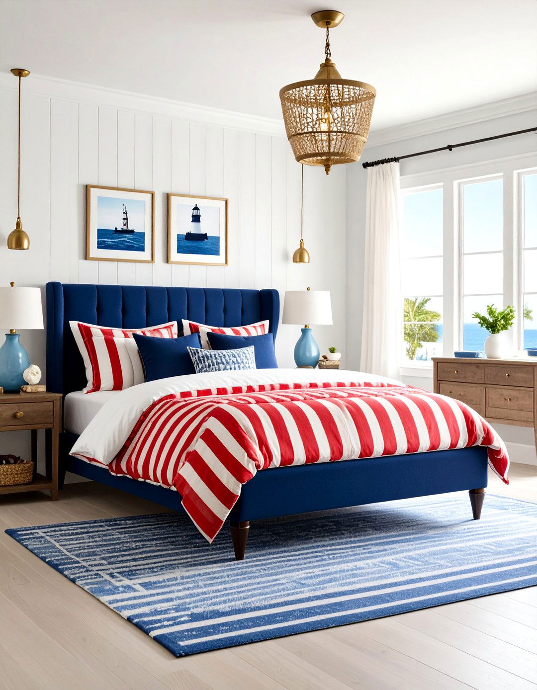 Lighthouse Inspired Maritime Bedroom - 24 Coastal Bedroom Ideas