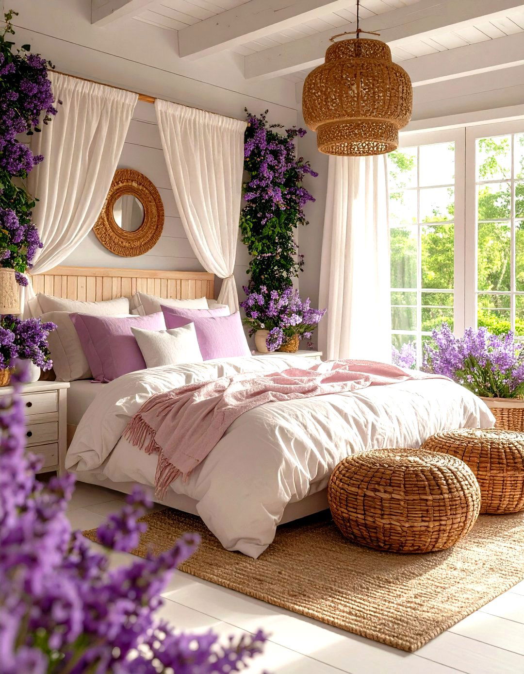 Lilac Coastal Bedroom Retreat - 24 Lilac Bedroom Ideas