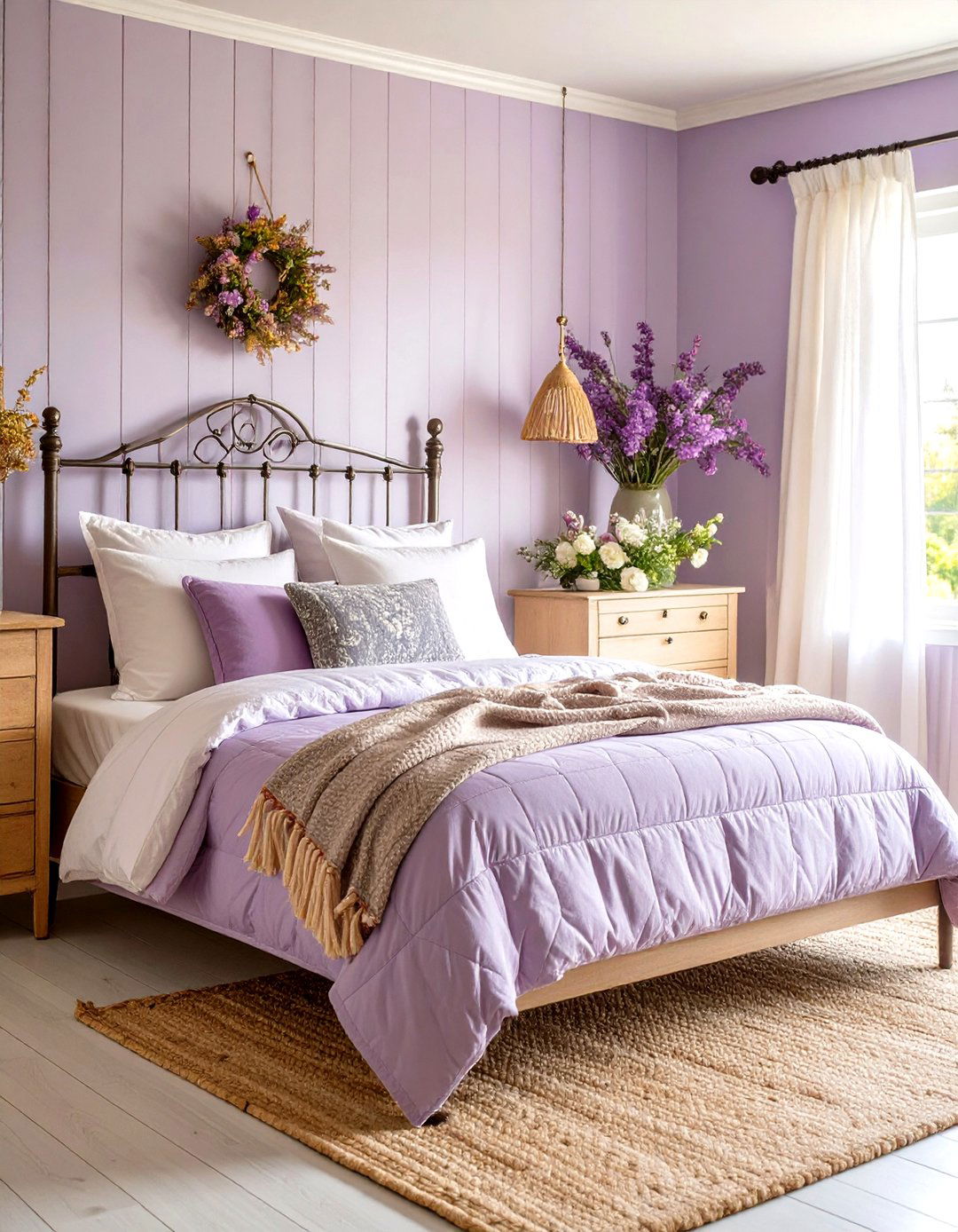 Lilac Cottage Core Bedroom - 24 Purple Bedroom Ideas