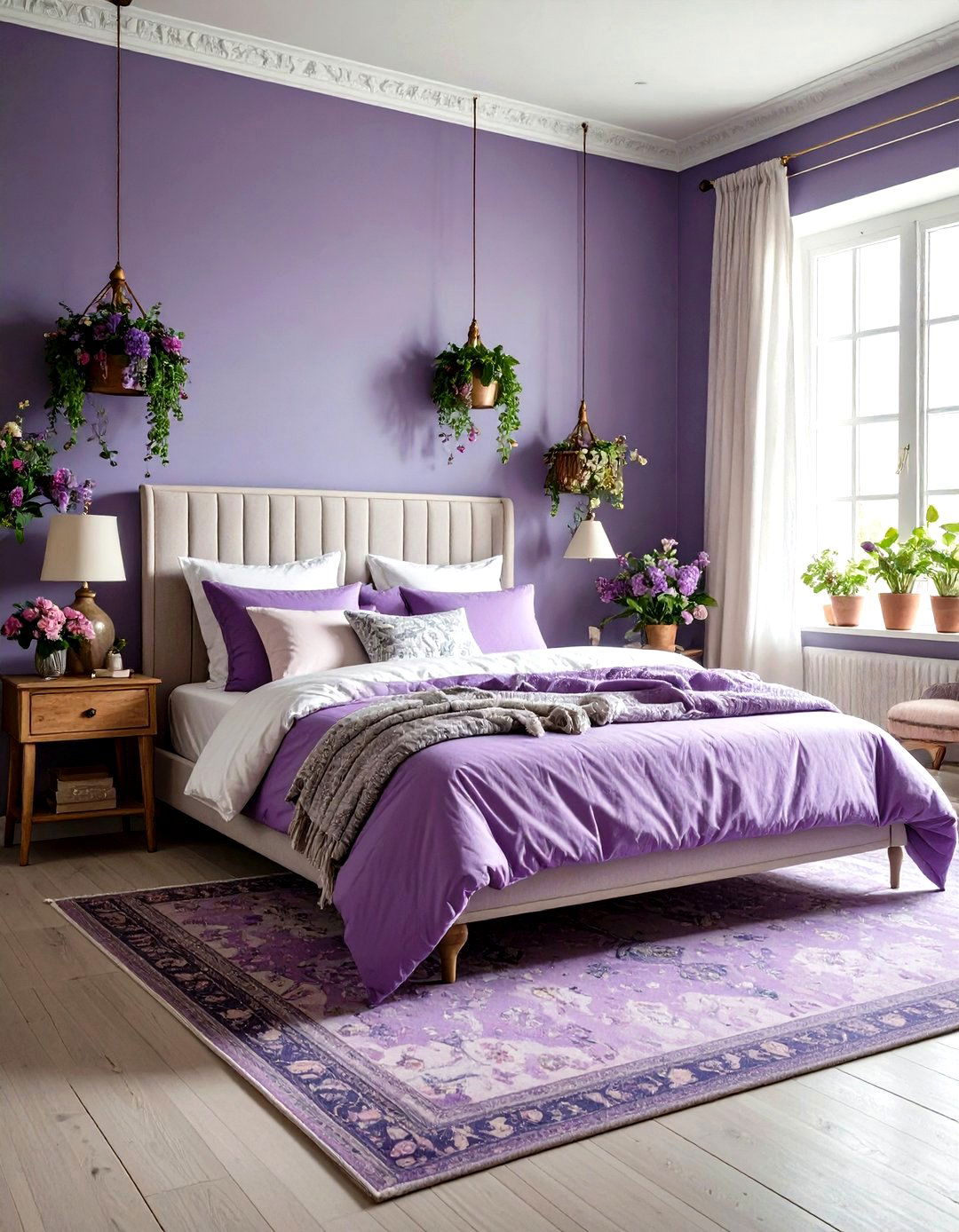 Lilac Eclectic Bedroom Mix - 24 Lilac Bedroom Ideas