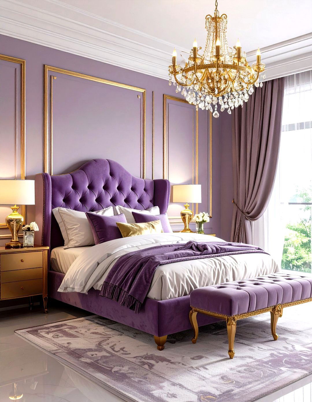 Lilac Glamour Master Bedroom