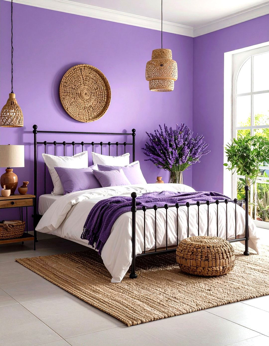 Lilac Mediterranean Bedroom Warmth - 24 Lilac Bedroom Ideas