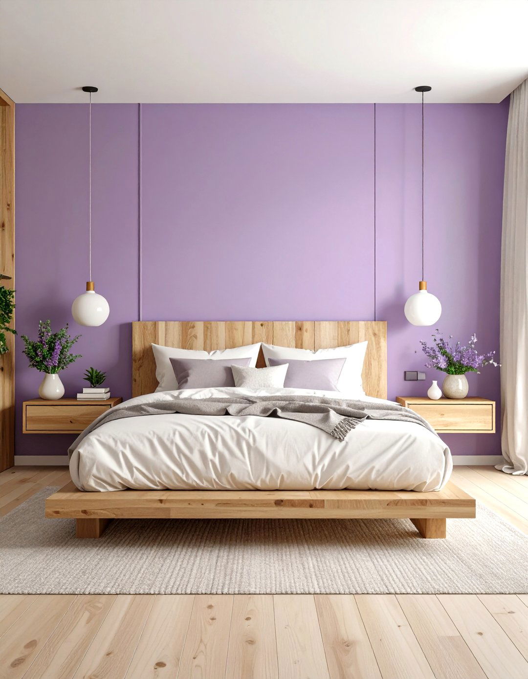 Lilac Minimalist Bedroom Design - 24 Lilac Bedroom Ideas