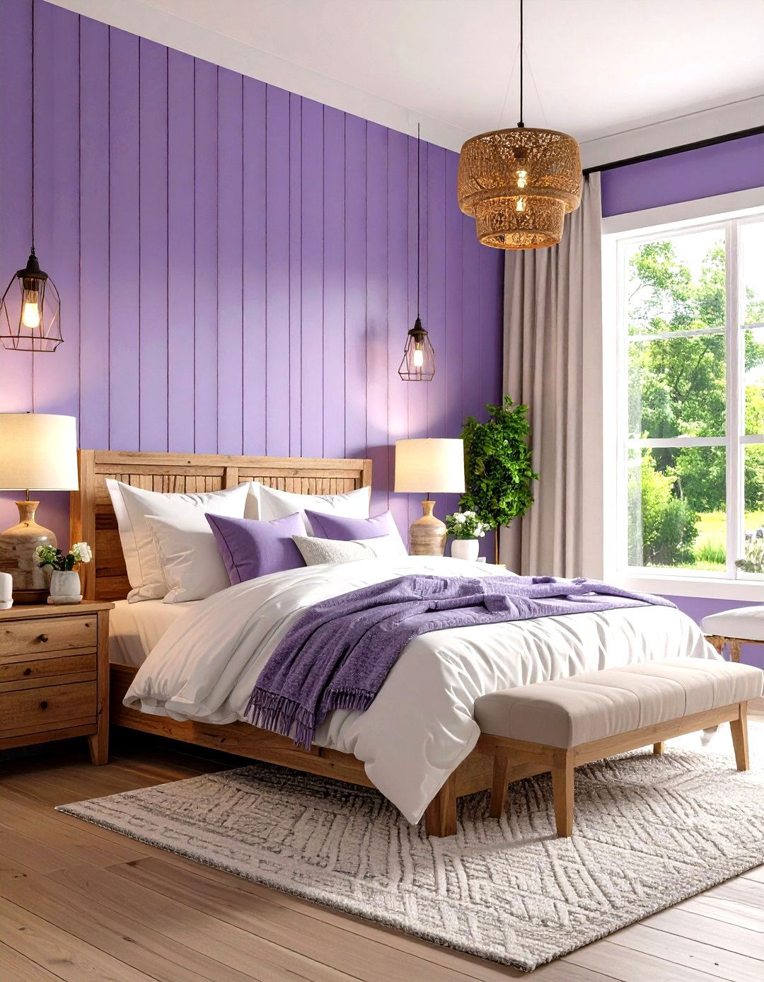 Lilac Modern Farmhouse Bedroom - 24 Lilac Bedroom Ideas