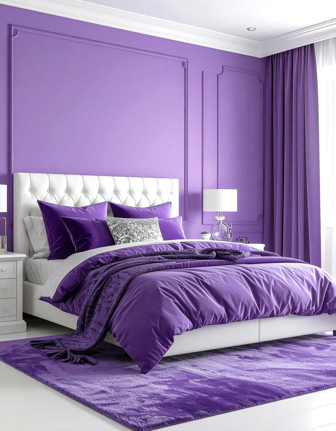 Lilac Purple Monochromatic Bedroom - 24 Pastel Bedroom Ideas