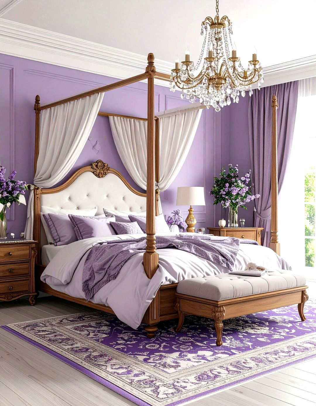 Lilac Traditional Bedroom Elegance - 24 Lilac Bedroom Ideas