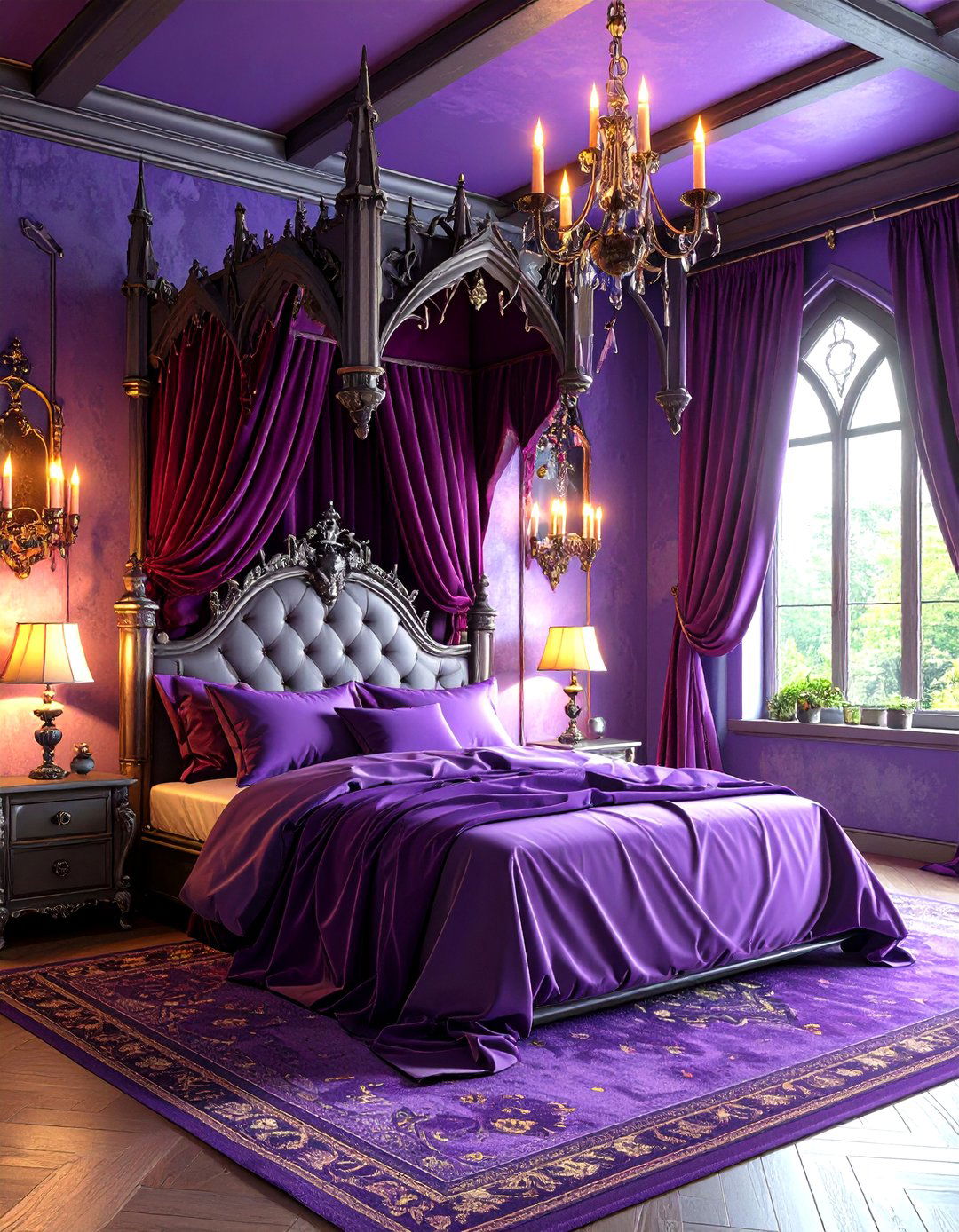 Lilac Vampire Boudoir Bedroom - 24 Pastel Goth Bedroom Ideas