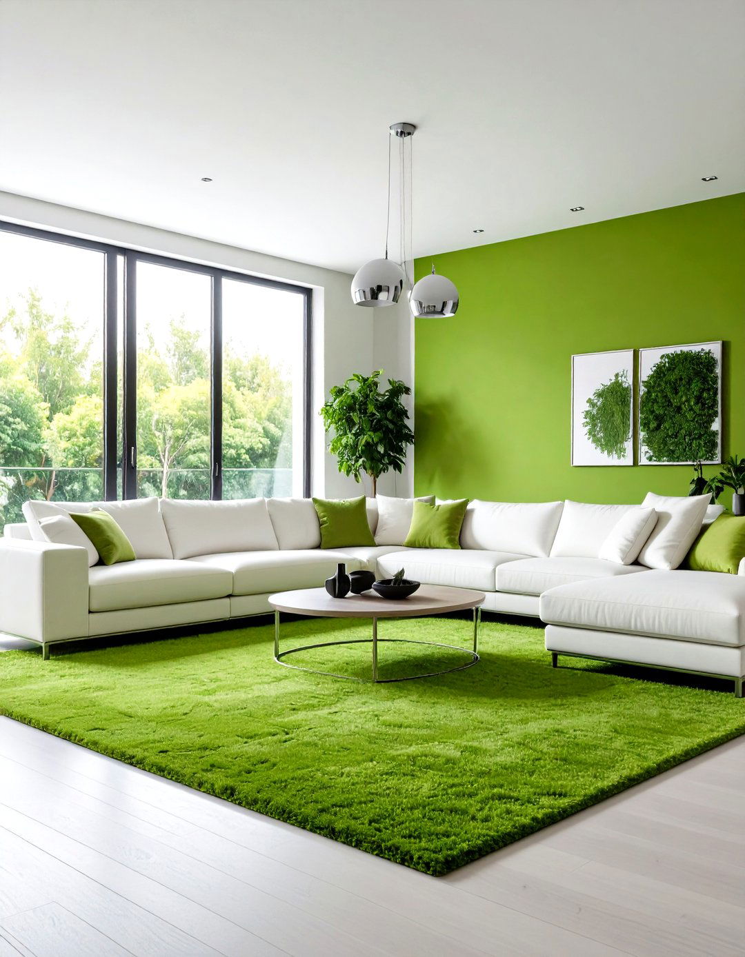 Lime Green Carpet Living Room with Modern Furniture - 24 Green Carpet Living Room Ideas