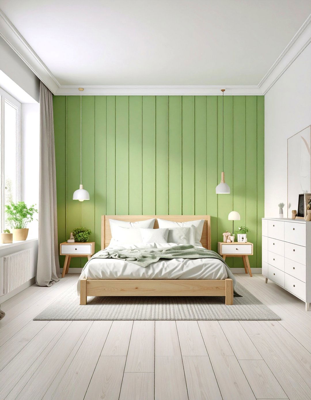 Lime Green Contemporary Kids Bedroom - 24 Green Panelling Bedroom Ideas