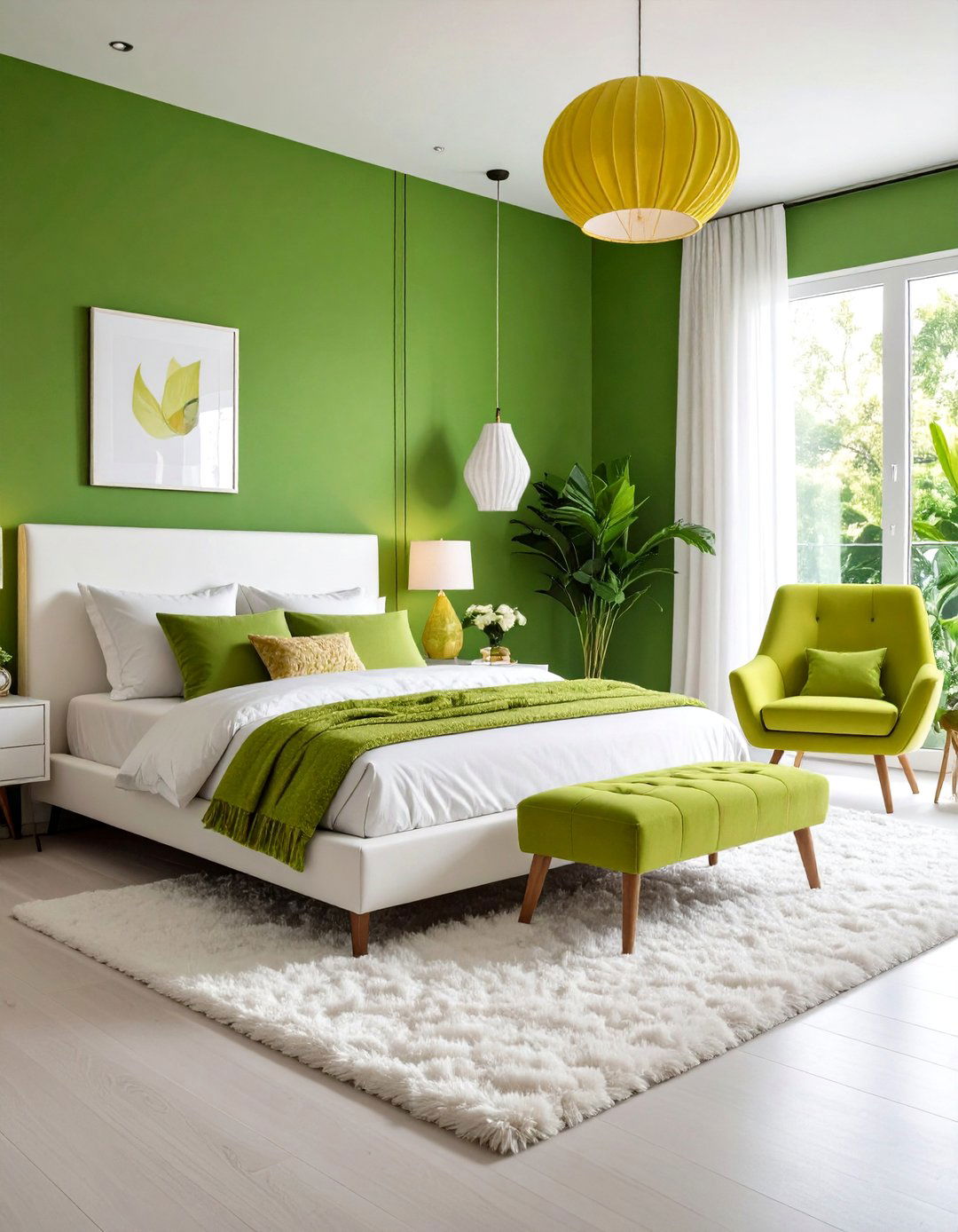 Lime Green Energy Explosion - 24 60s Bedroom Ideas