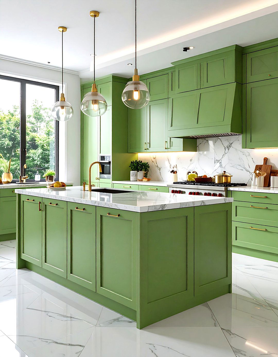 Lime Green Quartz Contemporary Kitchen - 24 Kitchen With Green Countertops Ideas