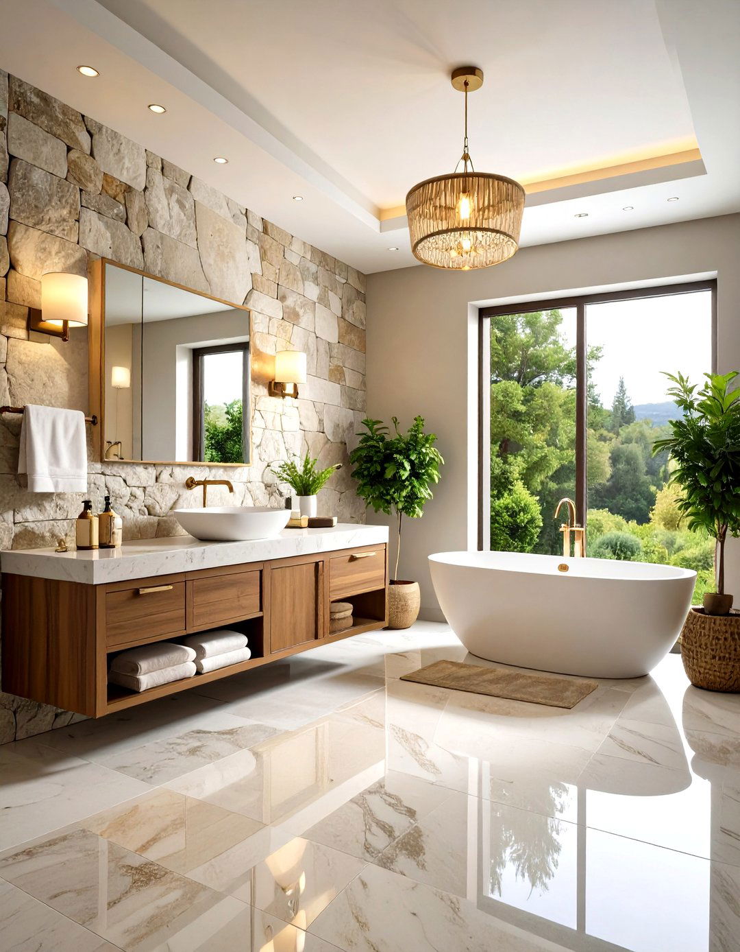 Limestone Bathroom Earthiness - 24 Neutral Bathroom Ideas