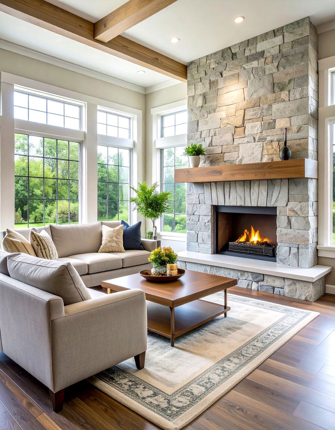Limestone Farmhouse Fireplace Surrounds - 24 Farmhouse Fireplace Tile Ideas