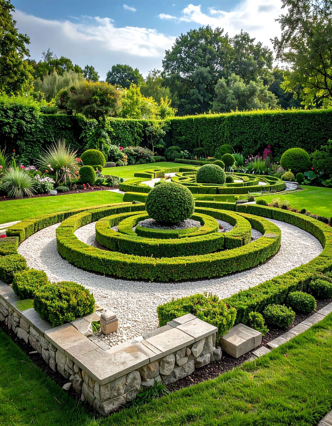 Limestone Formal Knot Garden Borders - 24 Stone Garden Edging Ideas