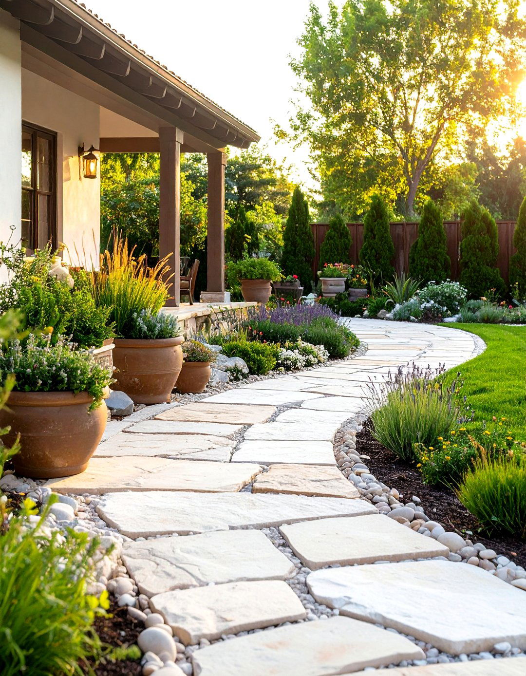 Limestone Tumbled Charm Patio - 24 cobblestone patio ideas