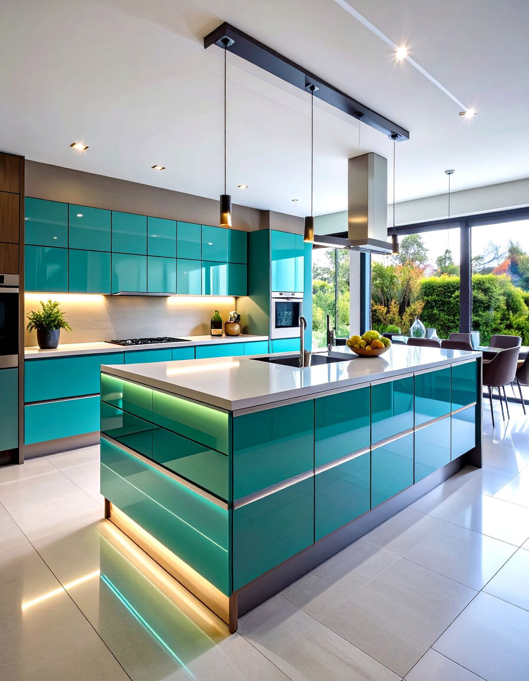 Linear Glass Strip Accent Bands - 24 Modern Kitchen Backsplash Ideas