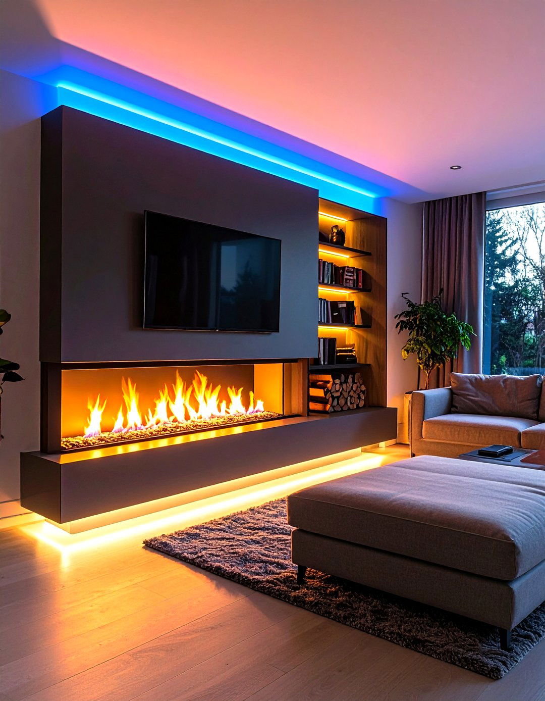 Linear LED Channel Contemporary Design - 24 Fireplace Mantel Lighting Ideas