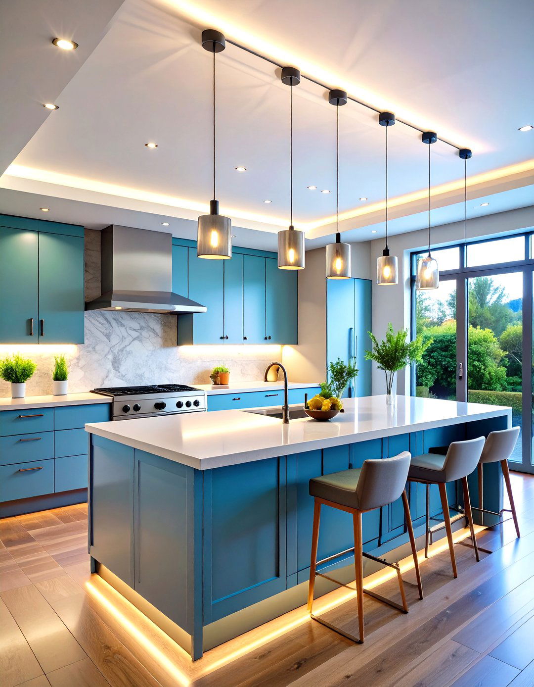 Linear LED Track Systems - 24 Kitchen Island Lighting Ideas