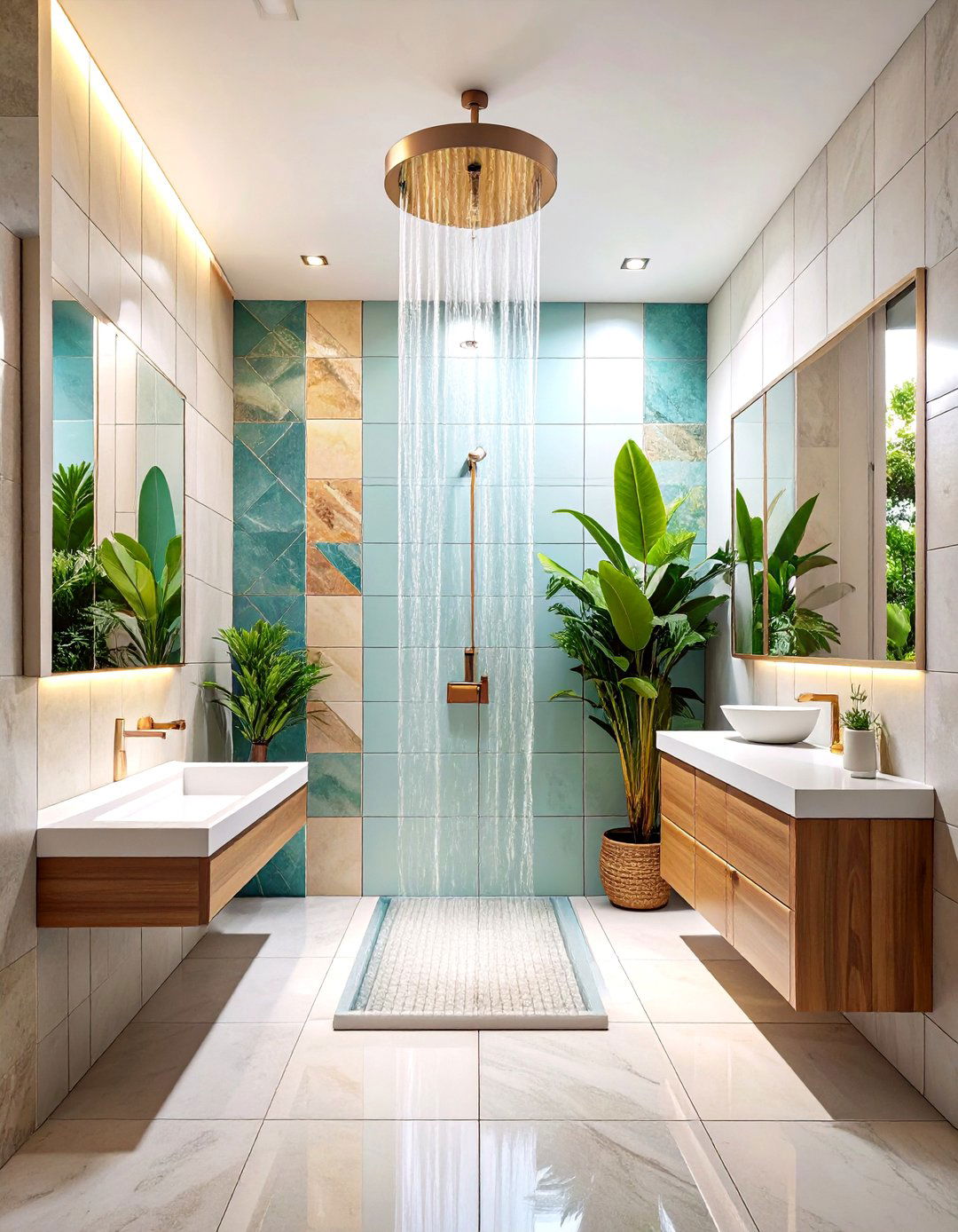 Linear Stack Bond Arrangements - 24 Walk-in Shower Tile Ideas