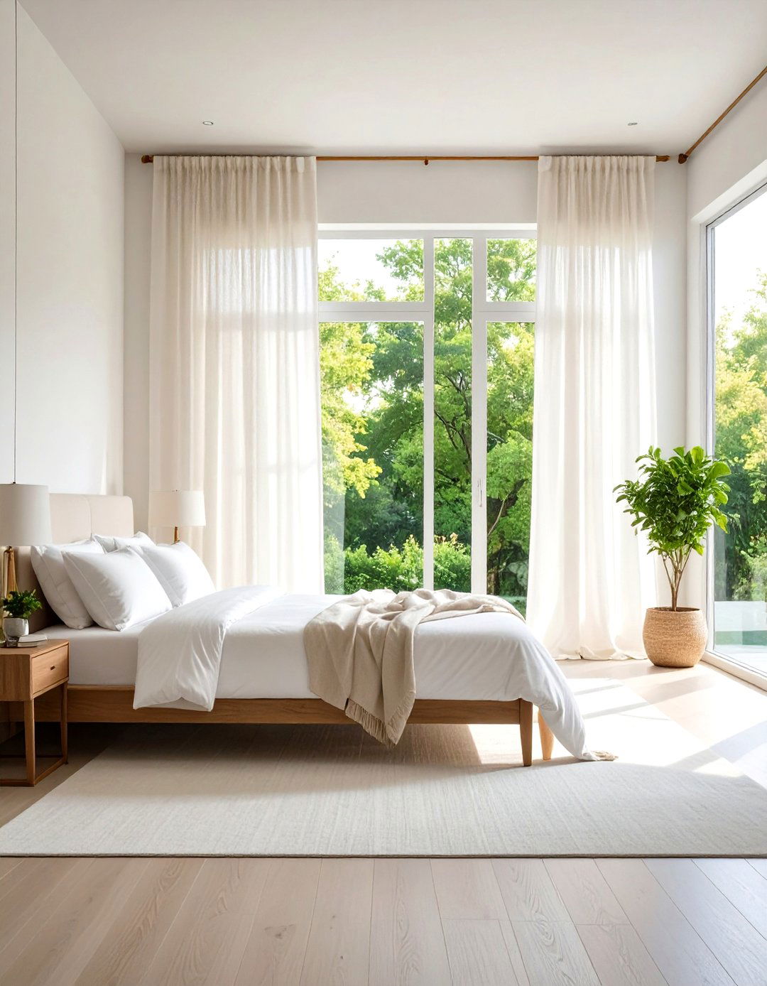 Linen Curtain Treatments - 24 Scandinavian Bedroom Ideas
