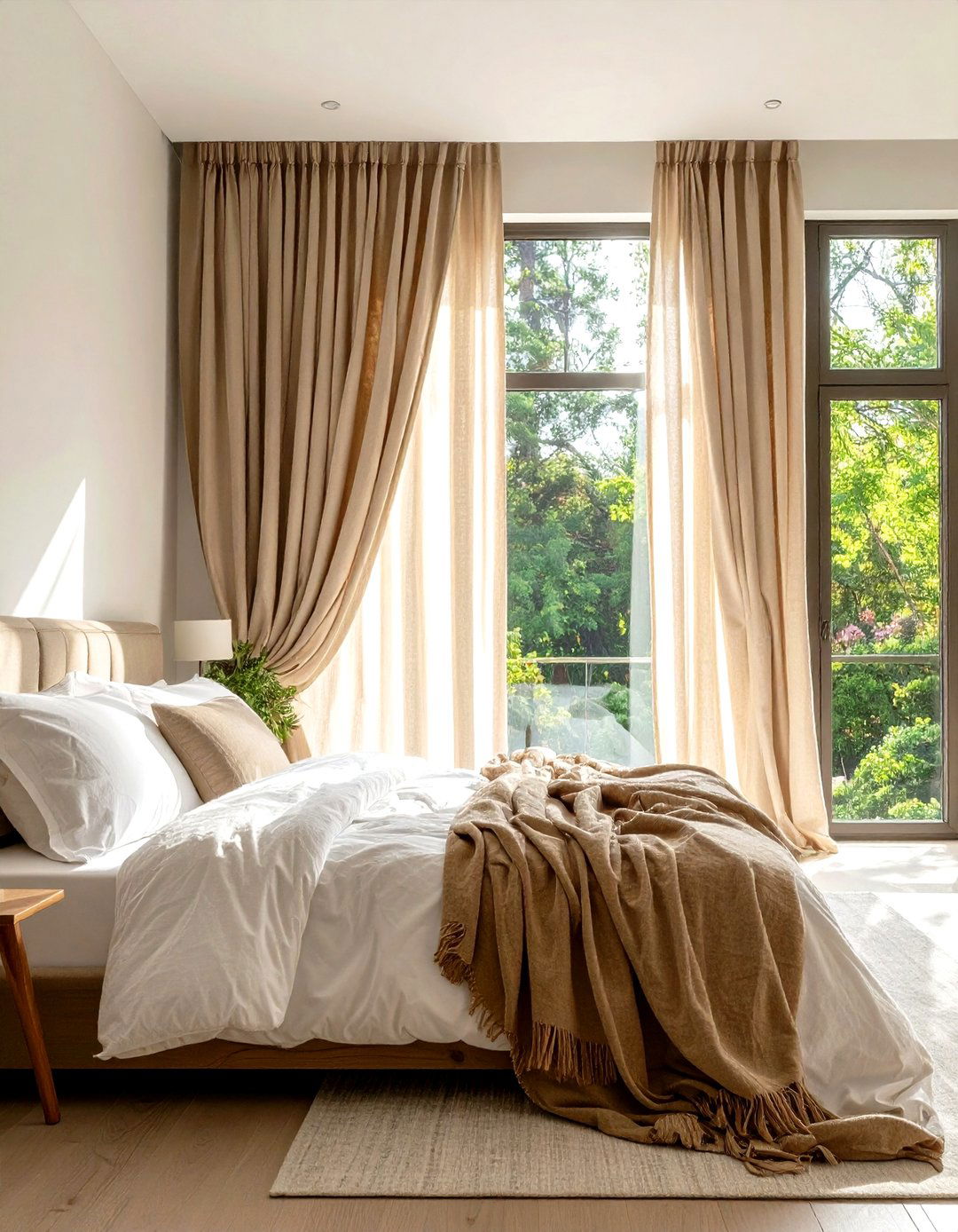Linen Curtains and Natural Light - 24 earthy bedroom ideas